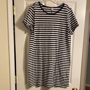 Old Navy Navy and White Striped Tee Dress